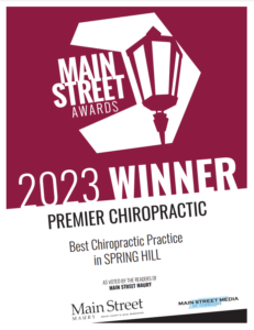 Premier Chiropractic won Best Chiropractor in Spring Hill and Thompson's Station 2020